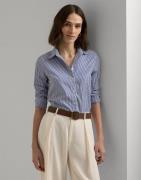 Lauren Ralph Lauren 50S Strtch NON Ironls Shirt W/ CHS Kvinde Blue/whi...