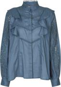 Lollys Laundry Majall Shirt LS Kvinde Dusty Blue Langærmede Skjorter S...