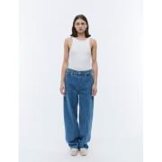 2NDDAY 2ND Flossy Firm Denim Kvinde Mid Blue Wide Jeans Str 25 Denim -...