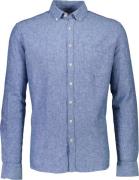 Lindbergh Cotton/linen Shirt L/S Mand Blå Langærmede Skjorter Str L - ...