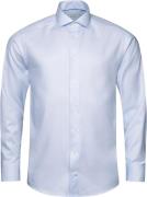 ETON Slim Fit Light Blue Melange Semi Solid Fine Twill Shirt Mand Lyse...