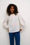 Kaffe Karoca LS Blouse Kvinde Chalk Langærmede Bluser Str 40 - hos Mag...