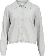 Object Objlene LS RE Cardigan E AU 24 Kvinde Light Grey Melange Cardig...