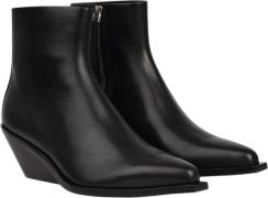 Lovelies Dulzura Ankle Leather Boots With Zipper Kvinde Black Støvlett...