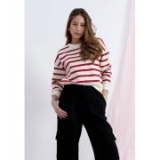 Minus Msestella Sweat Kvinde Tomato Striped Sweaters Str L - hos Magas...