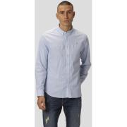 Clean Cut Copenhagen Oxford Stretch Stripe L/S Mand Light Blue Langærm...