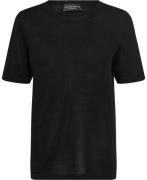 Sand Fellini T-shirt Kvinde Ebony Black Kortærmet Strik Str S - hos Ma...