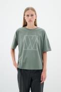 InWear Lexiiw Tshirt Kvinde Agave Green Kortærmede T-shirts Relaxed Fi...