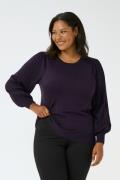 Kaffe Curve Kcloni Knit Pullover Kvinde Dawn Purple Langærmede Bluser ...