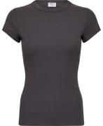 Filippa K Fine Rib Tee Kvinde Charcoal G Langærmede Bluser Str L - hos...