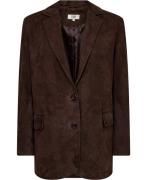 Magasin Esi 2 LWG 100% Suede Blazer Kvinde Coffee Bean Blazere Str L L...