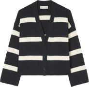 Marc O’Polo Cardigan, Longsleeve, Vneck, Strip Mand Striped / Deep Nig...