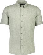 Lindbergh Casual Linen Blend Shirt S/S Mand Army Kortærmede Skjorter S...