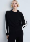 MANGO Contrasting Stripe Knitted Sweater Kvinde Black Sweaters Str L -...