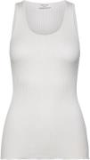 Rosemunde Silk Pointelle top Kvinde Hvid Tanktoppe Str L - Bomuld hos ...