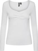 Pieces Pctania LS TOP Noos BC Kvinde Hvid Langærmede T-shirts Str M - ...