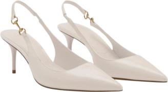 MANGO Heeled Shoe With Link Detail Kvinde Light Beige Slingbacks Str 4...