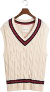 Gant Cable Vest Mand Cream Cardigans Relaxed Fit Str M - hos Magasin