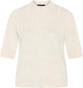 Bruuns Bazaar Anemonebbglady Knit Kvinde White Cream Melan Kortærmet S...