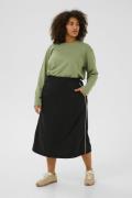 Kaffe Curve Kcjenna Track Skirt Kvinde Black Deep Midi Nederdele Str L...