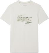 Lacoste Teeshirt Mand Flour/flour Kortærmede T-shirts Str L - hos Maga...