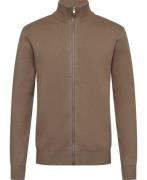 Lindbergh Ecovero zip Cardigan Mand Mid Brown Cardigans Str M - hos Ma...