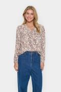 Saint Tropez Gazelsz Blouse Kvinde Fog Windswept Leaves Langærmede Blu...