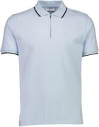 Lindbergh Polo Shirt w. zip Neck Mand Lt Blue Sky Kortærmede Poloer St...