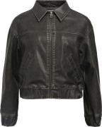 Object Objscarlet Biker Jacket E PS 25 Kvinde Black Læderjakker Str L ...