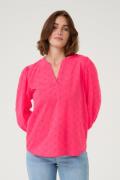 Kaffe Kajollia Blouse Kvinde Raspberry Langærmede Bluser Str 40 - hos ...