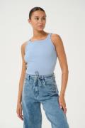 Kaffe Kacarna Tank Top Kvinde Soft Chambray Toppe Str L - hos Magasin