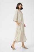 Kaffe Kamilia Kaftan Dress Kvinde Chalk / Chinchilla Stripe Maxi Kjole...