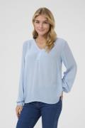 Kaffe Amber Blouse LS Kvinde Soft Chambray Langærmede Bluser Str 34 - ...