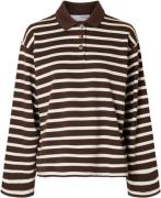 Selected Femme Slfwada LS Stripe Collar TOP Kvinde Coffee Bean/snow Wh...