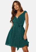 Goddiva Lurex Skater Dress Emerald S (UK10)