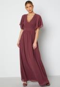 Bubbleroom Occasion Butterfly Sleeve Chiffon Gown Old rose 42