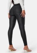 Happy Holly Freja High Waist Push-Up Coated Treggings Black 50R