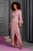 Bubbleroom Occasion Lycindre Beaded Gown Pink 46