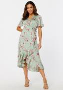 BUBBLEROOM Pauletta Wrap Dress Dusty green / Patterned 44