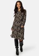 Object Collectors Item Leonora L/S Shirt Dress Black AOP:Animal Spl 38