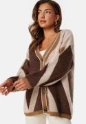 GANT Letterprint Intarsia Cardigan Roasted Walnut M