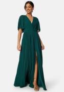 Bubbleroom Occasion Pleated Slit Gown  Dark green 38