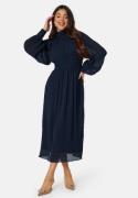 Bubbleroom Occasion Structured high neck midi dress Dark blue 46