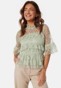 BUBBLEROOM Smilla Lace Blouse Dusty green 40