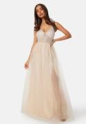 Bubbleroom Occasion Pearl embroidered tulle gown Light champagne 38