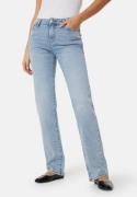 Pieces Pckelly Mid Waist Straight Jeans Light Blue Denim 26/32