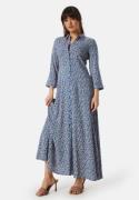 Y.A.S Savanna Long Shirt Dress Bluing AOP:Disty Flo L