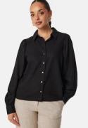 ONLY Onlcaro Linen Puff Shirt Black XS
