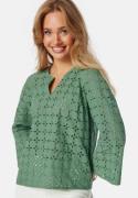 Happy Holly Noralie Broderie Anglaise Blous Green 52/54
