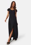 Happy Holly Structure Maxi Slit Dress Black 40/42